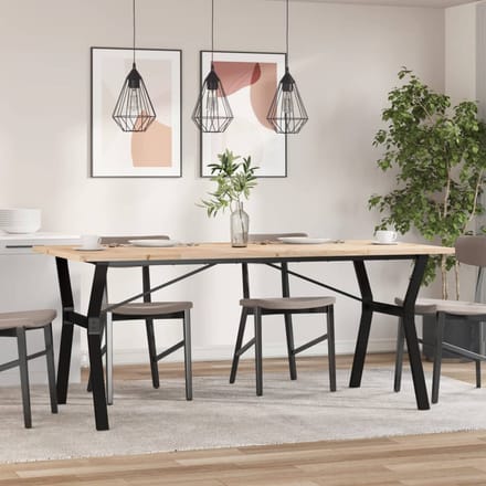 vidaXL - Eettafel - Y-frame - 180x90x75,5 - cm - massief - grenenhout - en - staal