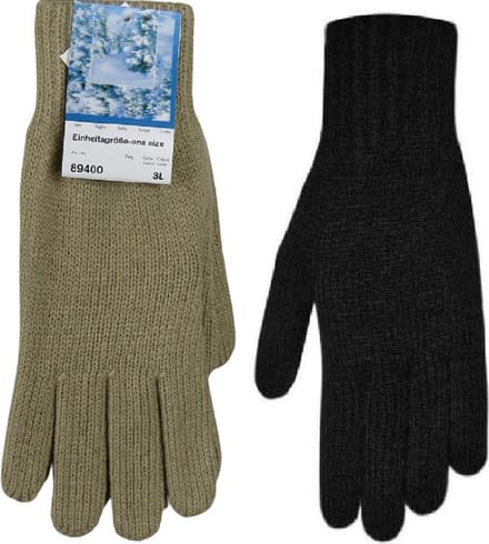 Handschoenen dames winter gebreid - binnenkant opgeruwd - prijs per 2 paar