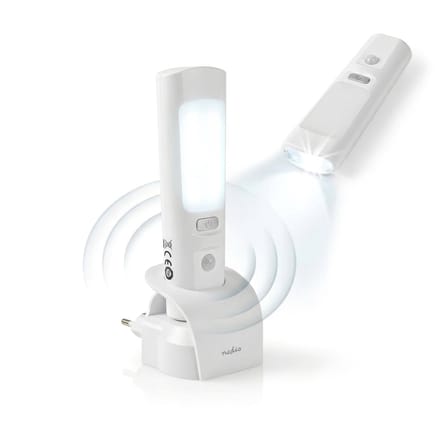 Nedis LED Oriëntatielicht en Zaklamp – Nachtlamp – Oplaadbaar – Bewegingssensor – 37 lm – 3 m Bereik