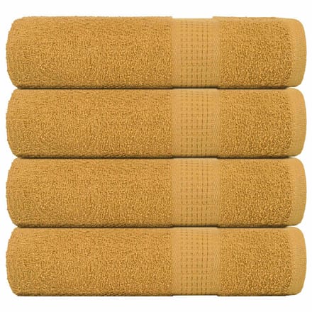 vidaXL - Badhanddoeken - FROGN - 4 - st - 100x150 - cm - 360 - g/m² - goud
