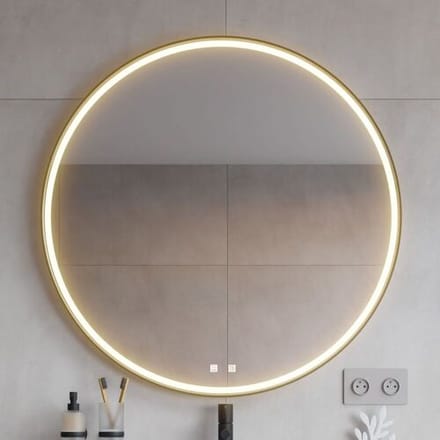 pianura LED bathroom mirror Mia 100 cm with heating black