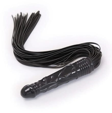 Smart Moves - Flogger met Dildo Handvat - Zwart