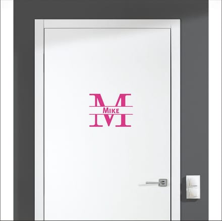 Deursticker Met Naam -  Mike - Roze