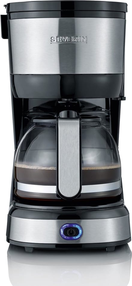Severin KA 4819 Compact Filterkoffiezetapparaat – 4 Kopjes – Permanent Filter – Glazen Kan – 0,56 Liter – Zwart/RVS