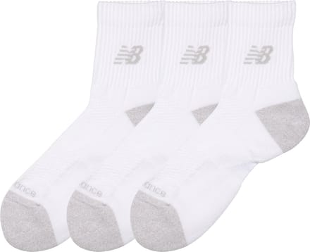 New Balance Active QTR Socks 3 Pack Unisex Sportsokken - WHITE