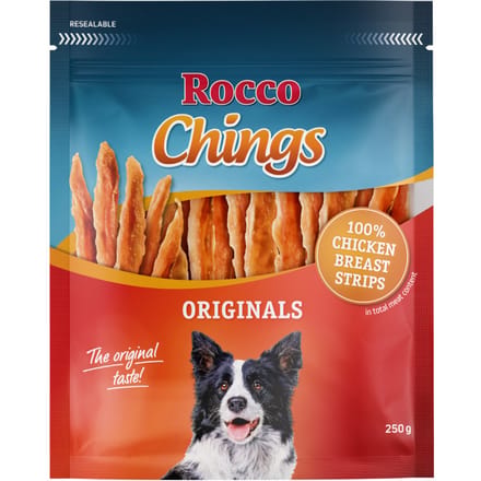 12x250g Chings Kipfilet in Repen Mega- Rocco Hondensnacks
