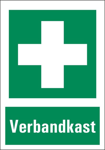 Verbandkast sticker met tekst 210 x 297 mm