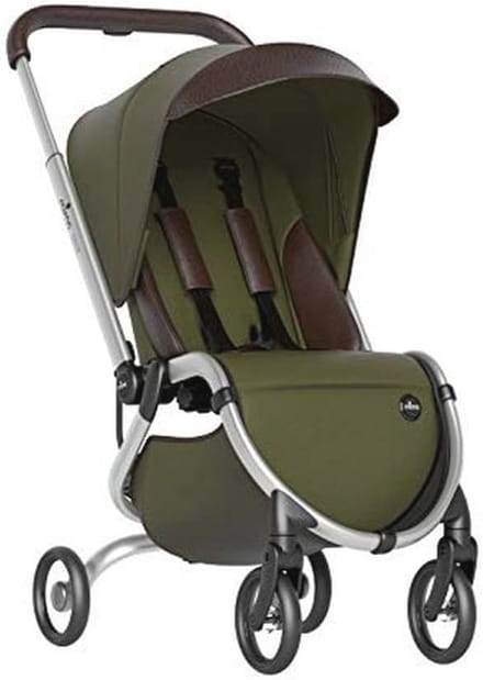 Compacte kinderwagen groen met eenvoudig inklapsysteem