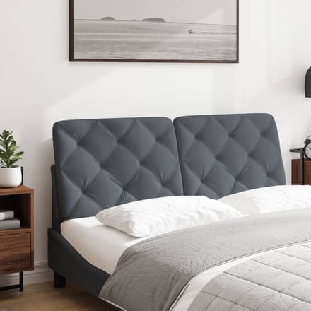 vidaXL - Hoofdbordkussen - 120 - cm - fluweel - donkergrijs