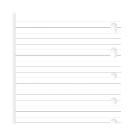 Filofax interieur, formaat pocket, uitvoering gelinieerd wit notitiepapier à 25 vel