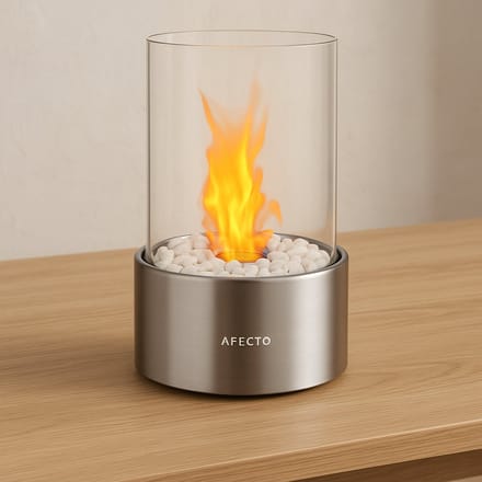 Afecto bio ethanol tafelhaard - 200 ml - RVS - 27 x 16,5 cm - eenvoudig in gebruik