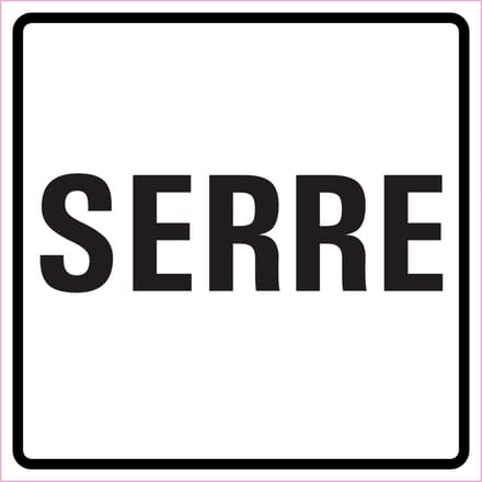 Serre sticker, wit zwart 100 x 100 mm