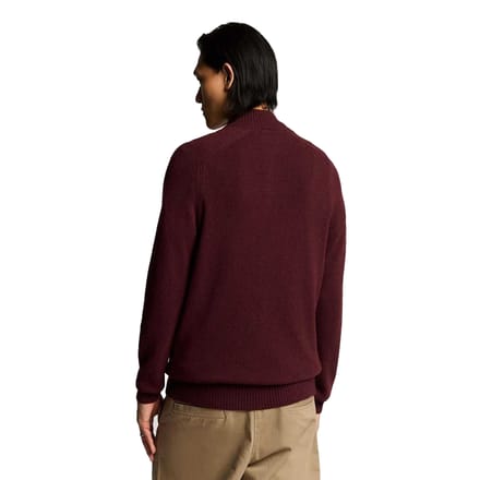 Lyle & Scott Heren Quarter Zip Zadelmouw Trui (Rood)