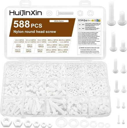 Solidchoice - Set van 588 Stuks Nylon Schroeven en Moeren