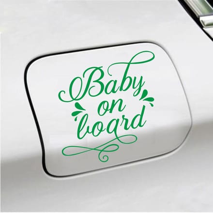 Bumpersticker - Baby On Board - 12,1 X 13,1 - Groen