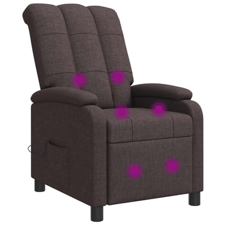 vidaXL - Massage - Relaxstoel - Donkerbruin - Stof