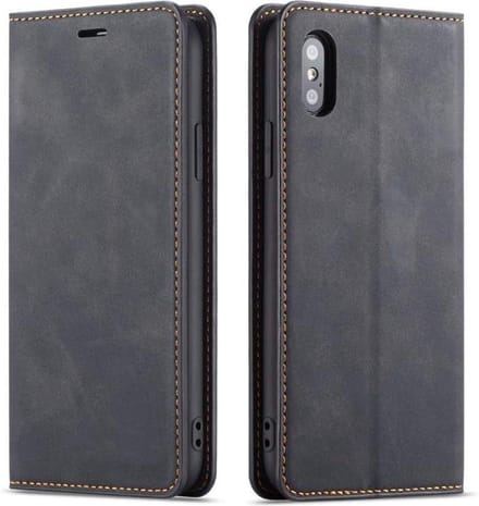 Geschikt voor Apple iPhone XS Max Bookcase | Zwart | Pasjeshouder | Portemonnee hoesje