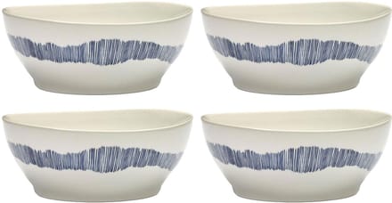 Serax - Ottolenghi Feast - Kom L - Wit/Blauw - 18 Ø - 4 stuks