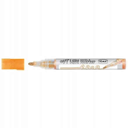 Permanente Marker Zilver met Oranje Contour - 4mm