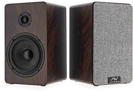 AVCOM 5 Bookshelf Speaker Pair, Walnut