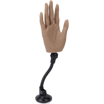 Nep Handmodel Siliconen Herbruikbare Nagellak Oefenhand met Bevestigingsrek voor Beginners right hand gray