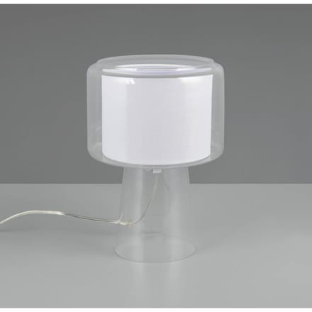 Trio Lighting Tafellamp Rocka, helder, hoogte 29 cm, glas/stof