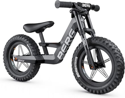 BERG Biky Cross Black Loopfiets - 12 inch - Lichtgewicht Magnesium frame - Met Handrem - Verstelbaar Zadel - 2,5+ Jaar - Zwart