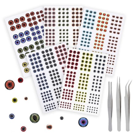 Dailygoods- Valse Ogen Realistisch - 804pcs - 6 Maten 3/4/5/6/8/10 mm - Epoxy - Multicolor - Lichtgewicht - Vissnoerogen