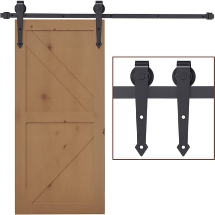 HOMCOM Schuifdeur Hardware Kit Koolstofstaal 200L x 4B x 0,6H cm Bruin