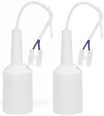 Benson Verhuisfitting - 2x - E27 - wit - fitting met kroonsteen en kabel