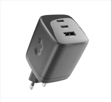 Fresh ’n Rebel Oplader iPhone & Samsung – 100W Adapter 2x USB-C & USB-A (3 poorten) – Krachtige Snellader iPhone & Samsung – Storm Grey