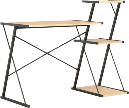 Bureau met Legplank Zwart en Eiken Computerbureau Werktablet