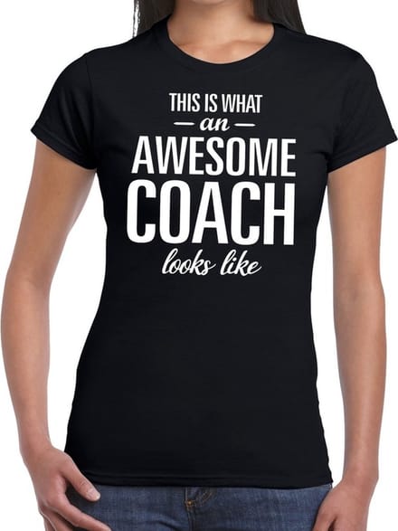 Awesome coach cadeau t-shirt zwart dames - Coach bedankt cadeau M