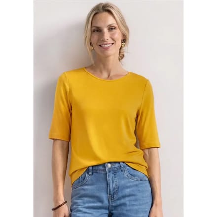 Basic Shirt met ronde hals in Unifarbe