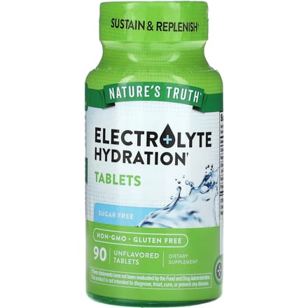 Nature's Truth, Elektrolyten Hydratatie, Ongezoet, 90 Tabletten