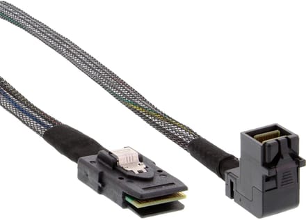 InLine® Mini SAS HD kabel, SFF-8643 haaks op SFF-8087, met zijband, 1m