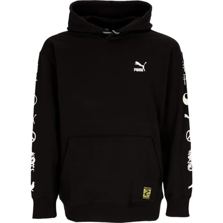 Lichtgewicht herenhoodie met grafische capuchon X Staple Black
