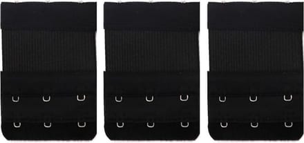 KELERINO. Bh Verlengstuk 3 Haakjes Elastisch - 3pack - Zwart
