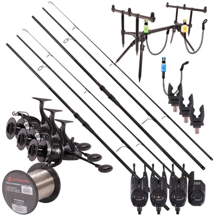 Ultimate Adventure Carp Triple Rod Set - Karper Set