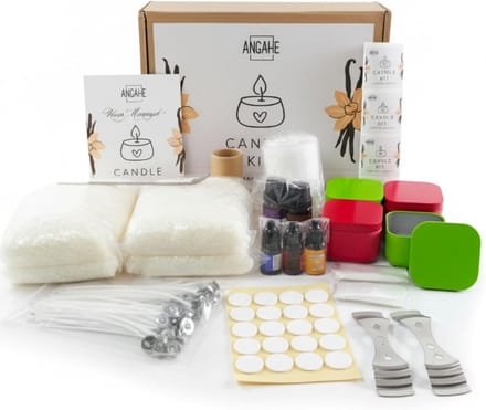 Complete Geurkaarsen DIY Set met Sojawas, Vormen en Essences voor Thuis