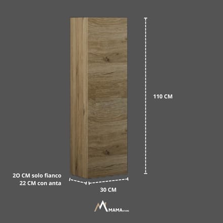 Houten Zuil met Push-and-Pull Opening - Omkeerbaar en Groot Model in Natuurlijk Eiken Look
