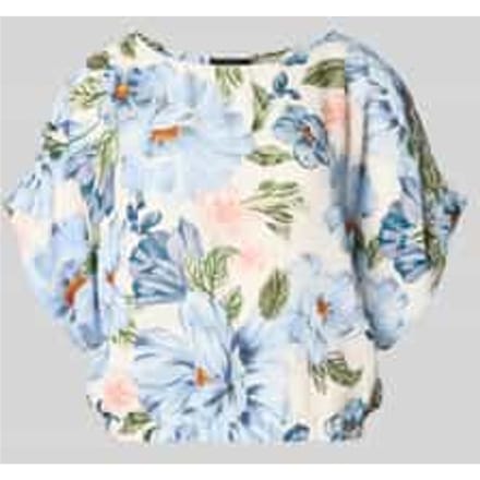 Blouse van viscosemix met boothals