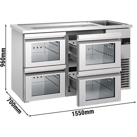 GGM Gastro Bierkoeling PREMIUM - 1550x700mm - 4 laden zilver
