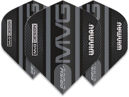 Winmau Prism Alpha Black MVG Grey - Dart Flights
