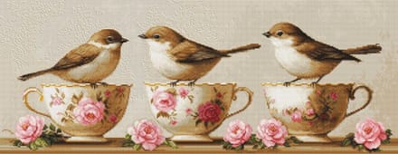 Borduurpakket Luca-S - Three Dainty Birds - Drie Sierlijke Vogels - BU5092