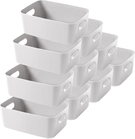 Unyqoos ® Multifunctionele Set van 10 Opbergdozen met Handgrepen voor Diverse Ruimtes