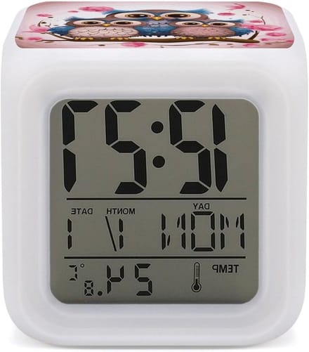 Digitale Wekker - LED Klok - Wakker Worden - 7 Kleuren Nachtlampje - One Size - Wit
