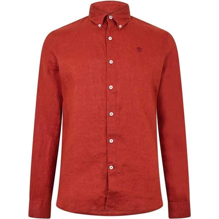 Timberland Heren Linnen Relaxed Fit Overhemd (Verbrande Henna)