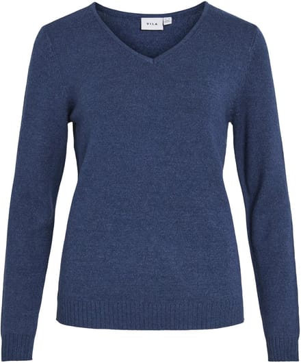 VILA - VIRIL V-NECK L/S KNIT TOP - NOOS - Dames - Gebreide truien