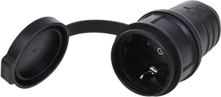 ProPlus Schuko Contrastekker 230V 16A – Voor elektrische aansluitingen – IP44 spatwaterdicht – Zwart